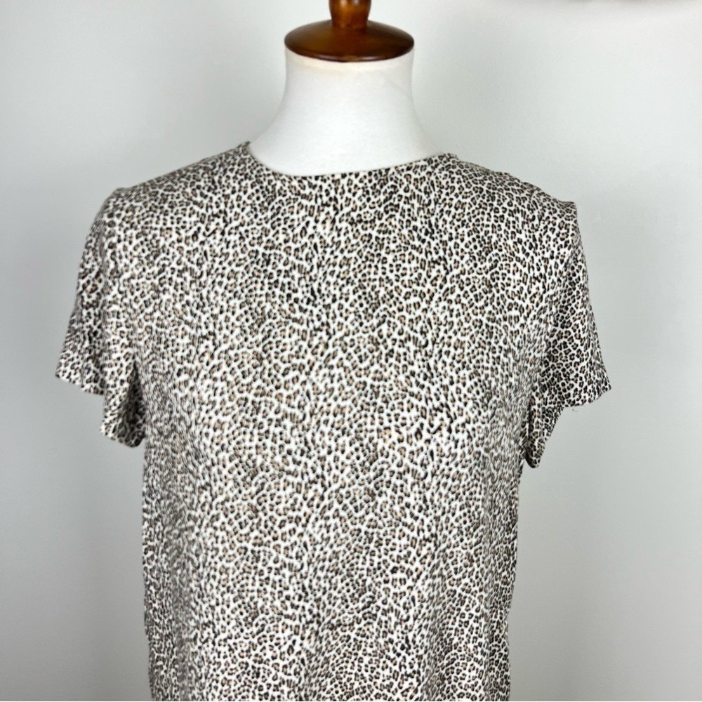 Jenni Kayne Leopard Print Viscose Shift T-Shirt Dress Size M - Picture 10 of 13